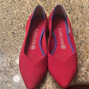 Rothy's Bold Red Pointed Flats